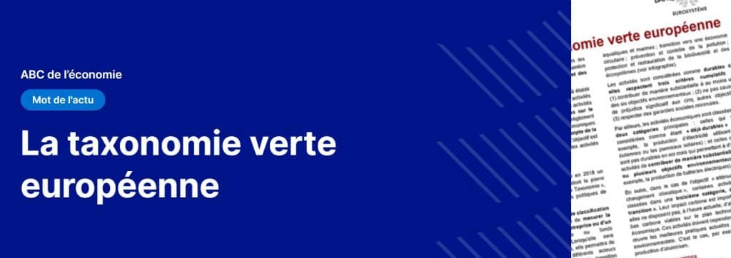 La Taxonomie verte européenne