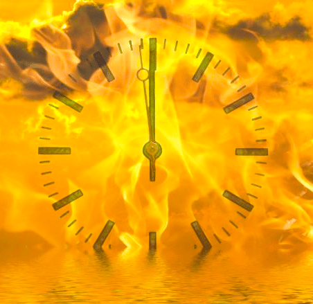 horloge qui brule