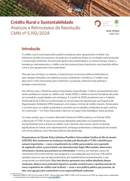 Crédito Rural e Sustentabilidade Avanços e Retrocessos da Resolução CMN nº 5.193/2024