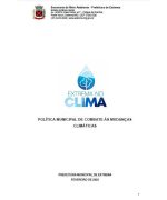 POLÍTICA MUNICIPAL DE COMBATE ÀS MUDANÇAS CLIMÁTICAS